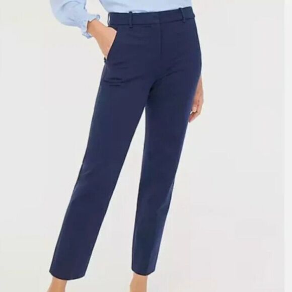J. Crew Factory Kallie straight-leg pant Navy Blue size 2 NWOT - Picture 1 of 10